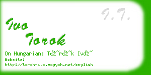 ivo torok business card